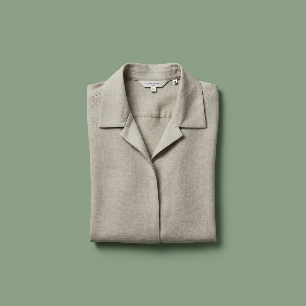Linen Shirt on bold sage green background
