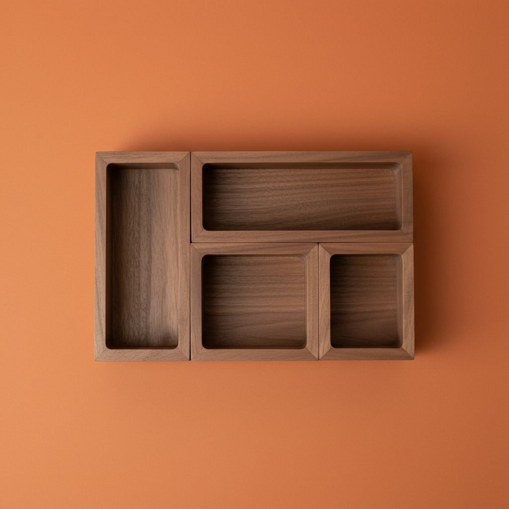 Desk Organizer on burnt orange background